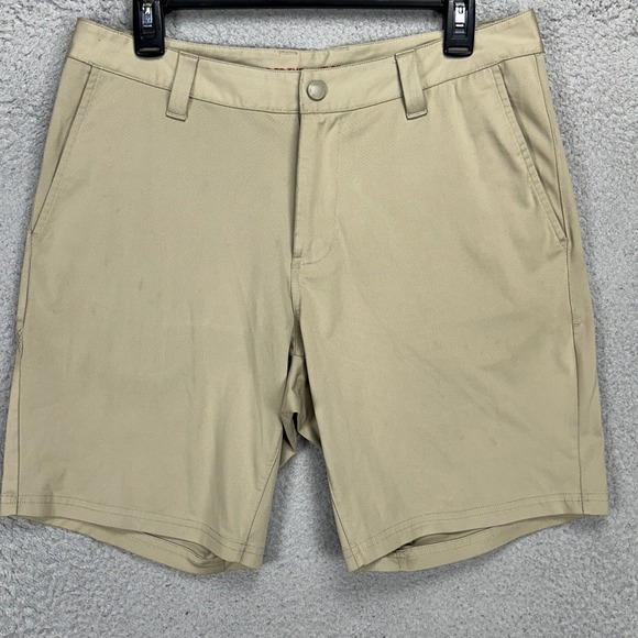 Rhone Mens Chino Golf Shorts 31 Beige Flat Front Pockets Performance Comfort